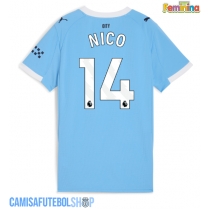 Camisa de time de futebol Manchester City Nico Gonzalez #14 Replicas 1º Equipamento Feminina 2025-26 Manga Curta